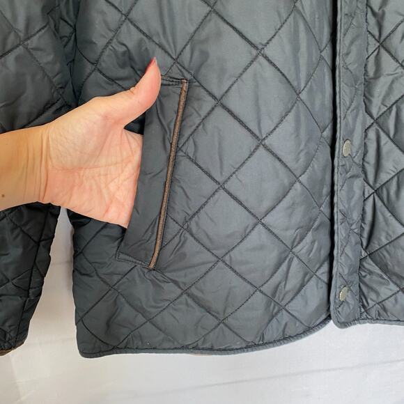 Peter Millar Suffolk Quilted Car Coat Men Size L Black Barn Puffer Jacket Preppy - Picture 4 of 12